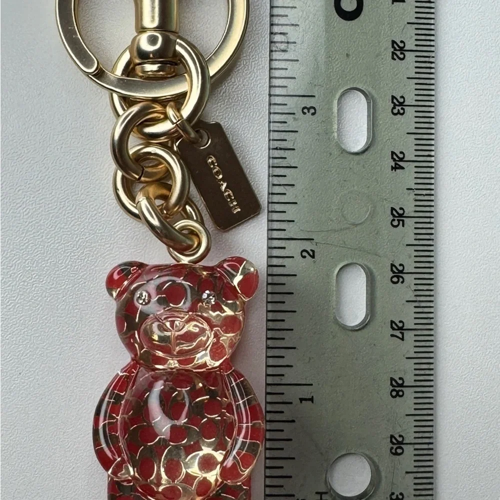 Coach Resin Gummy Bear Bag Charm Gold/Wine CK062 Keychain - Picture 12 of 16